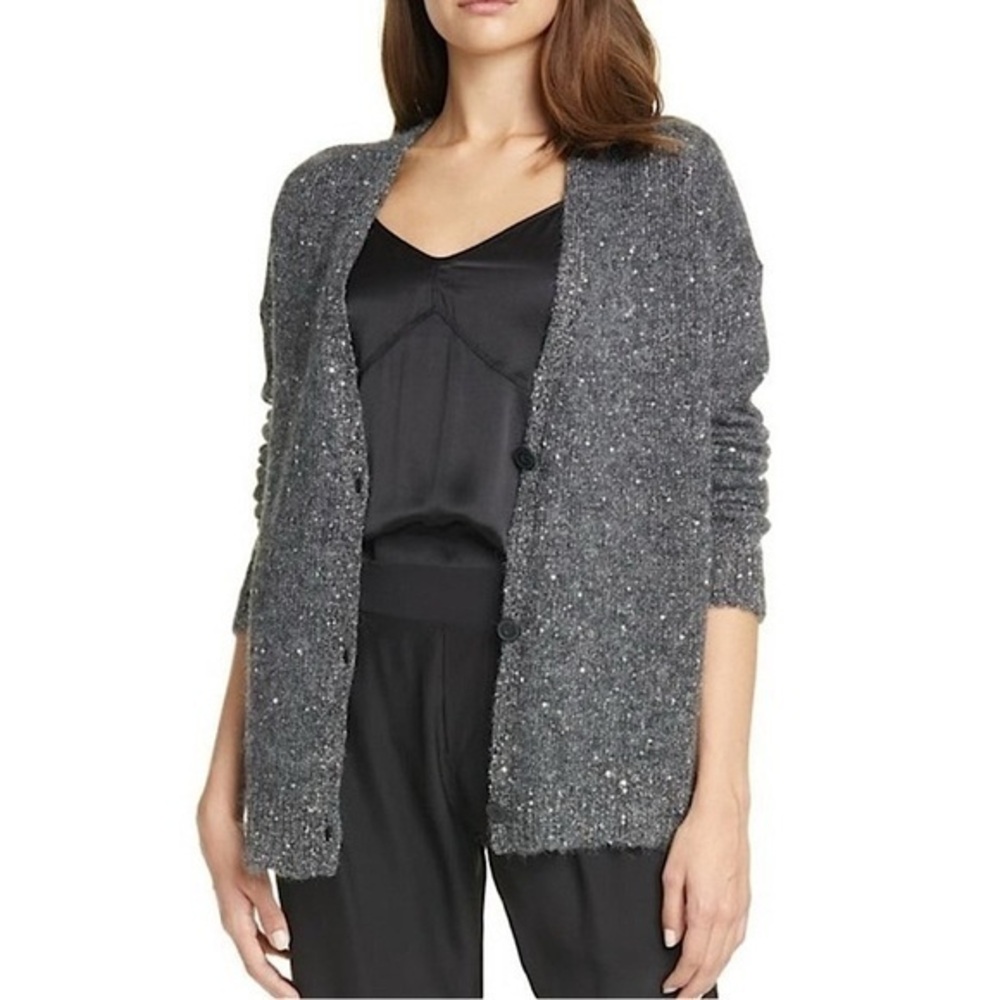 ATM grey sequin cardigan sweater
